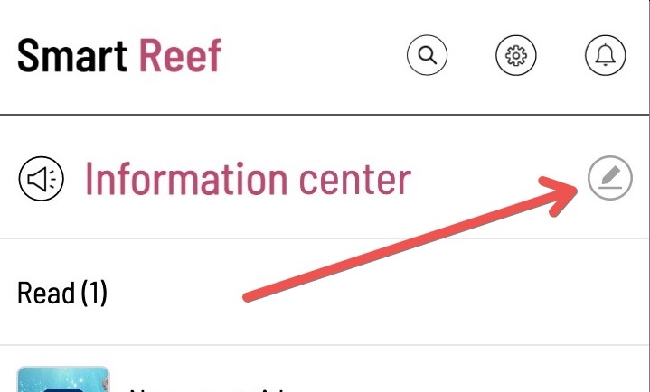 Settings for the infor center